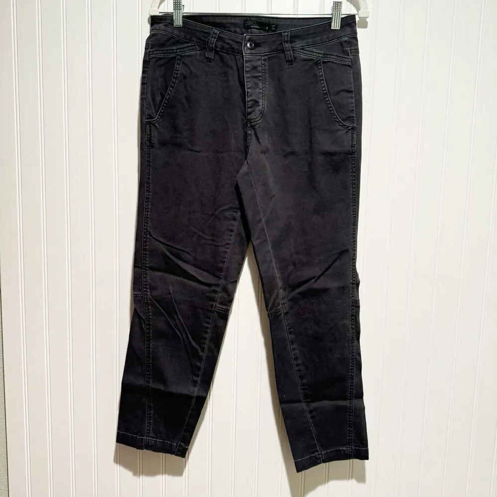 Prana Gray Janessa Pants Tapered Button Fly Size 6 - Picture 2 of 8